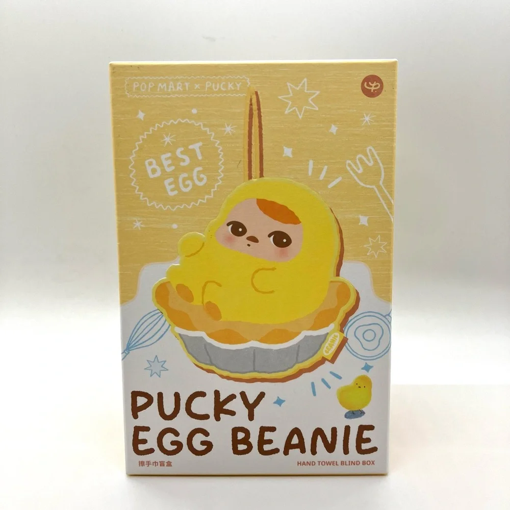 RARE Pop Mart PUCKY Egg Beanie Hand Towel Confirmed from Blind Box, POACHED EGG